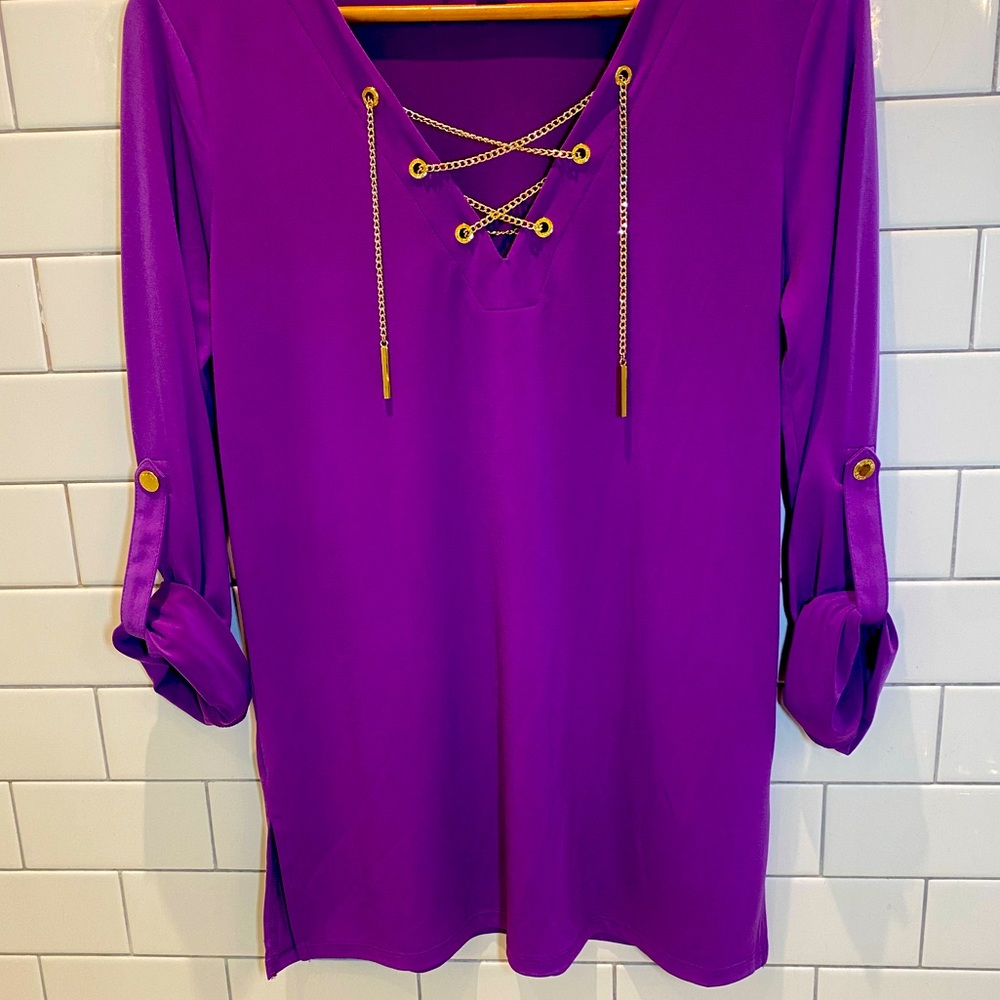 Michael Kors Purple with gold accent shirt